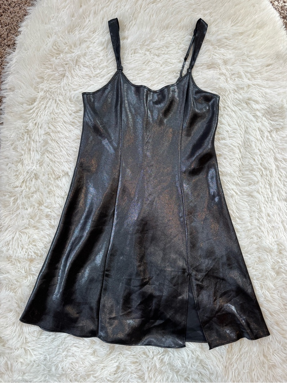 Morgan Taylor intimates Y2K black shimmer slip lbd Halloween size small